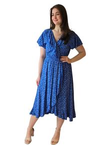 NY HERLIG VISCOSE KJOLE MED PERFEKT UTRINGNING OG SØTE DETALJER. KONGEBLÅ