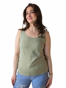 SINGLET I 100% BOMULL. OLIVEN