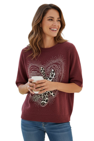 HØSTNYTT!! MYK GENSER I 30% BABY ALPAKKA MED KULT BLING MOTIV I FRONT.  VIN