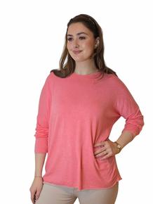 POPULÆR GENSER MODELL MED RUND HALS I VISCOSE/LANA/ANGORA.  KORAL