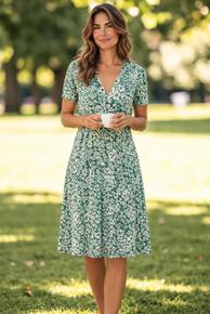 POPULÆR KJOLE FRA JOY`S MED EN UNIK PASSFORM OG GOD STRETCH. GRØNN