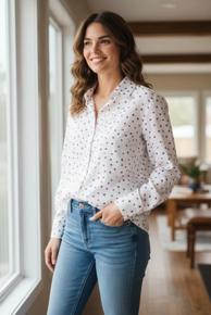 MYK SKJORTE I 100% VISCOSE I SMÅBLOMSTRETE PRINT. ROSA